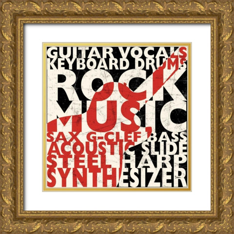 Rock Music 1 Gold Ornate Wood Framed Art Print with Double Matting by Stimson, Diane