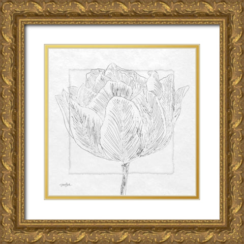 Tulipa 1 Gold Ornate Wood Framed Art Print with Double Matting by Stimson, Diane