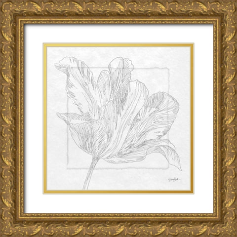 Tulipa 2 Gold Ornate Wood Framed Art Print with Double Matting by Stimson, Diane