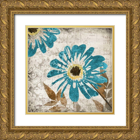 Flora Symphony 1 Gold Ornate Wood Framed Art Print with Double Matting by Stimson, Diane