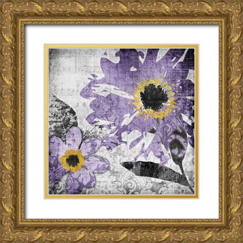 Flora Symphony 3 Gold Ornate Wood Framed Art Print with Double Matting by Stimson, Diane