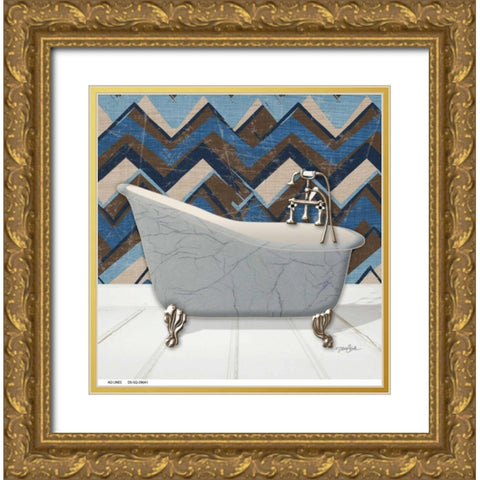 Geo Tub 1 Gold Ornate Wood Framed Art Print with Double Matting by Stimson, Diane