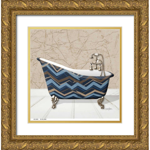 Chevron Tub 1 Gold Ornate Wood Framed Art Print with Double Matting by Stimson, Diane