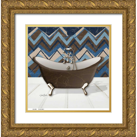 Geo Tub 2 Gold Ornate Wood Framed Art Print with Double Matting by Stimson, Diane
