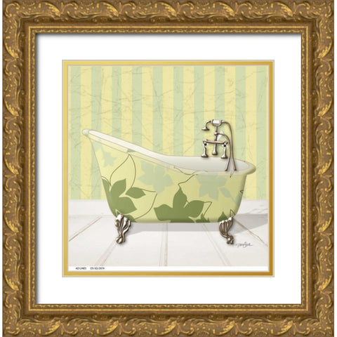 Fleur Tub 1 Gold Ornate Wood Framed Art Print with Double Matting by Stimson, Diane