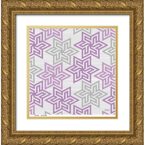Orchid Star Links 1 Gold Ornate Wood Framed Art Print with Double Matting by Stimson, Diane