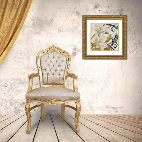 Magnolia Gold Gold Ornate Wood Framed Art Print with Double Matting by Stimson, Diane