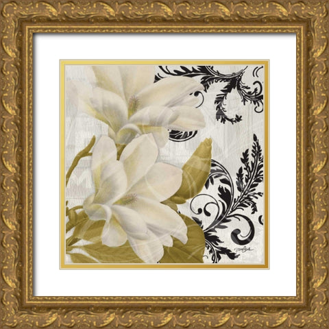 Magnolia Gold Gold Ornate Wood Framed Art Print with Double Matting by Stimson, Diane