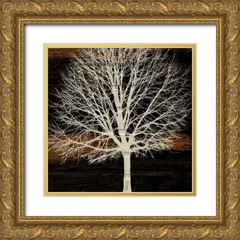 Night Tree Gold Ornate Wood Framed Art Print with Double Matting by Stimson, Diane