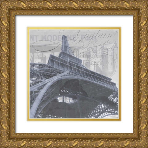 Saumur Eiffel Gold Ornate Wood Framed Art Print with Double Matting by Stimson, Diane