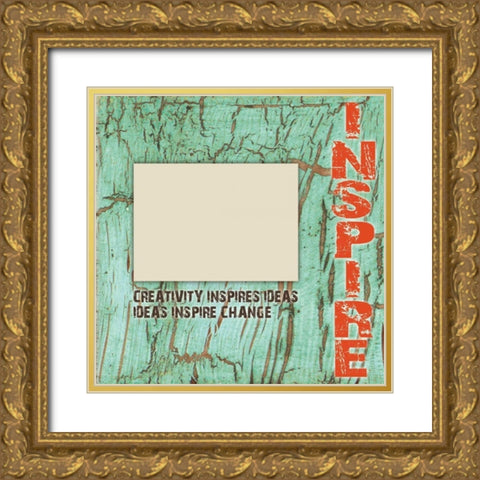 Inspire Grunge Gold Ornate Wood Framed Art Print with Double Matting by Stimson, Diane