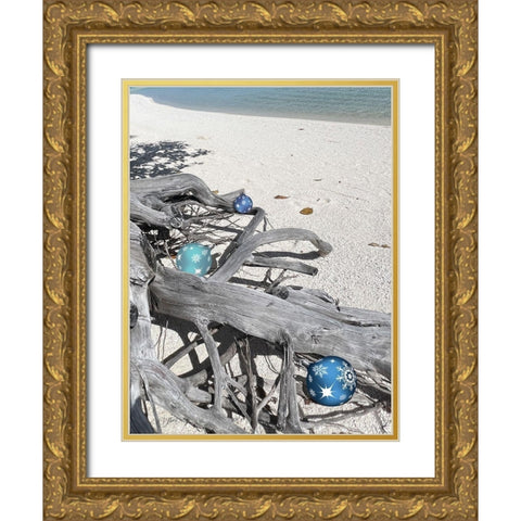 Driftwood Ornaments Gold Ornate Wood Framed Art Print with Double Matting by Stimson, Diane