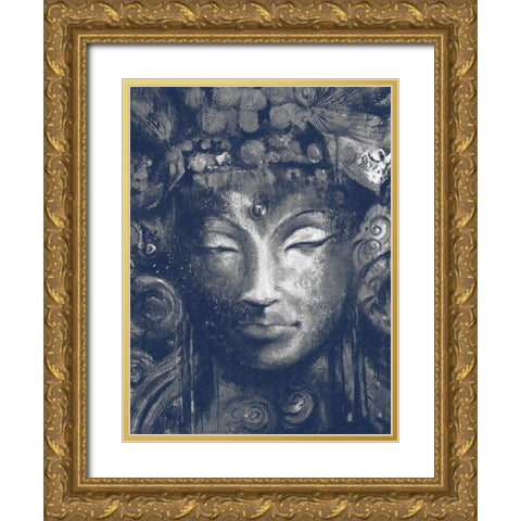 Buddha 1 Gold Ornate Wood Framed Art Print with Double Matting by Debs, Emma Catherine