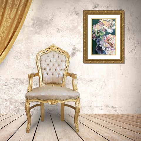 Florals Gold Ornate Wood Framed Art Print with Double Matting by Debs, Emma Catherine