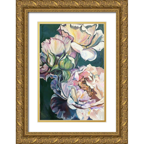 Florals Gold Ornate Wood Framed Art Print with Double Matting by Debs, Emma Catherine