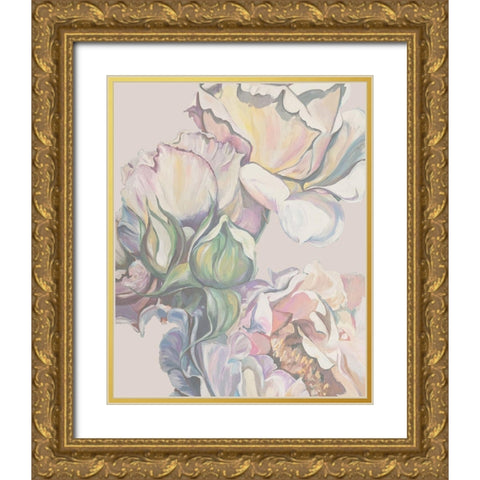 Rose Paper 2 Gold Ornate Wood Framed Art Print with Double Matting by Debs, Emma Catherine