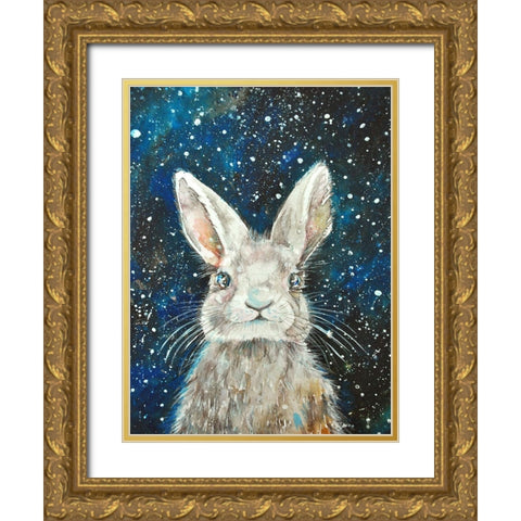 Rabbit Gold Ornate Wood Framed Art Print with Double Matting by Debs, Emma Catherine
