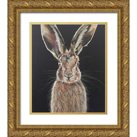Hare Gold Ornate Wood Framed Art Print with Double Matting by Debs, Emma Catherine