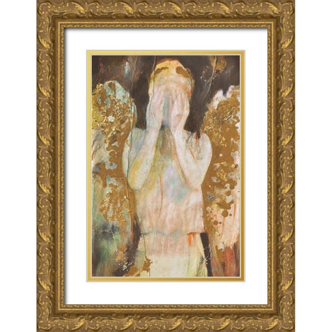 Angel Gold Ornate Wood Framed Art Print with Double Matting by Debs, Emma Catherine