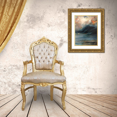 Tryptich 1 Gold Ornate Wood Framed Art Print with Double Matting by Debs, Emma Catherine