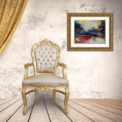 Abstract Wonder Gold Ornate Wood Framed Art Print with Double Matting by Debs, Emma Catherine