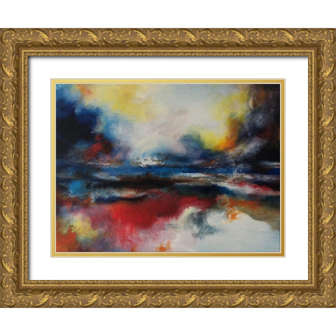 Abstract Wonder Gold Ornate Wood Framed Art Print with Double Matting by Debs, Emma Catherine