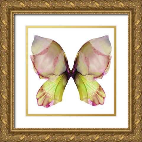 Floral Butterfly 2 Gold Ornate Wood Framed Art Print with Double Matting by Debs, Emma Catherine