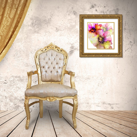 Vibrant Floral 1 Gold Ornate Wood Framed Art Print with Double Matting by Debs, Emma Catherine