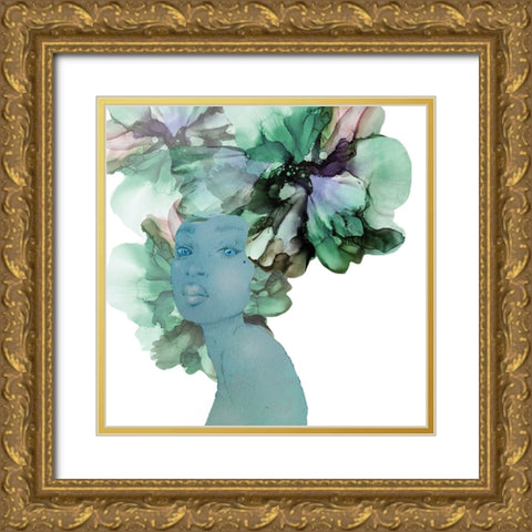 Flower Girl Gold Ornate Wood Framed Art Print with Double Matting by Debs, Emma Catherine