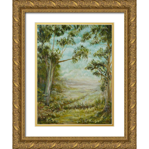 Garden Path Gold Ornate Wood Framed Art Print with Double Matting by Johnson, Elizabeth