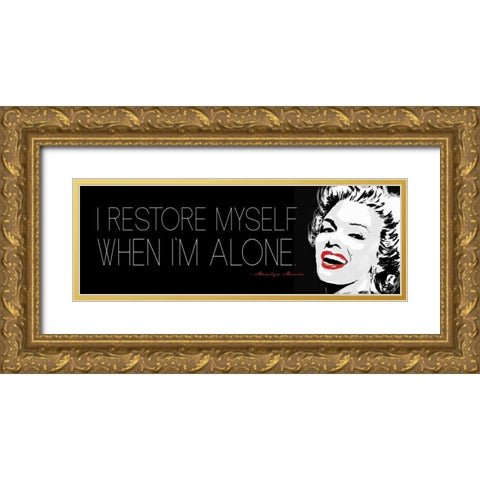 When Im Alone Gold Ornate Wood Framed Art Print with Double Matting by Rodriquez Jr, Enrique