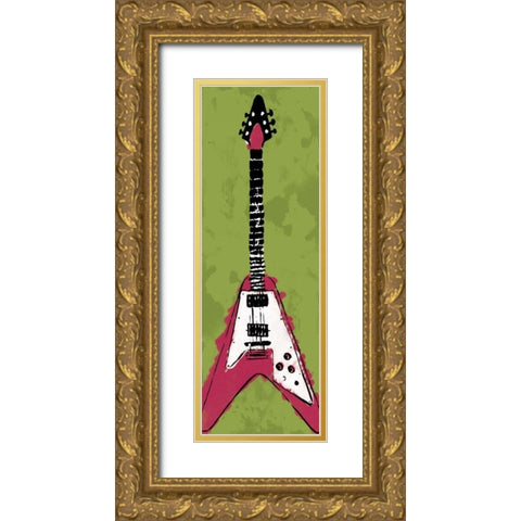 Electric Guitar A2 Gold Ornate Wood Framed Art Print with Double Matting by Rodriquez Jr, Enrique