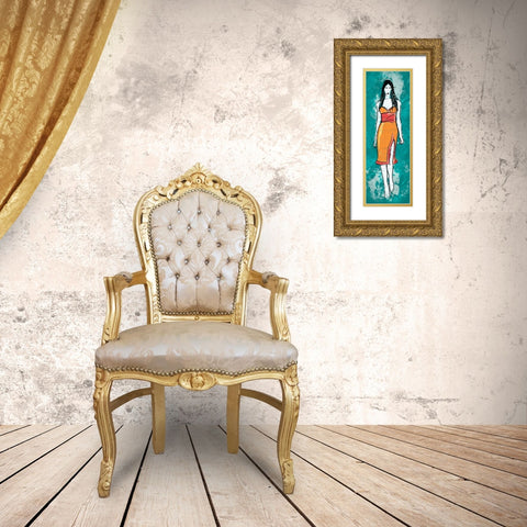 Runway Style Gold Ornate Wood Framed Art Print with Double Matting by Rodriquez Jr, Enrique