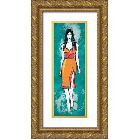 Runway Style Gold Ornate Wood Framed Art Print with Double Matting by Rodriquez Jr, Enrique