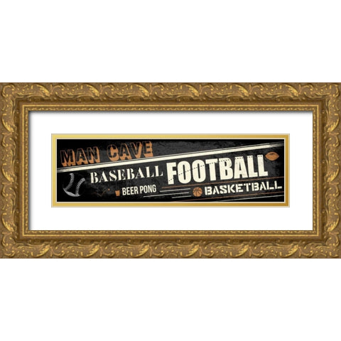 Mancave A Gold Ornate Wood Framed Art Print with Double Matting by Rodriquez Jr, Enrique