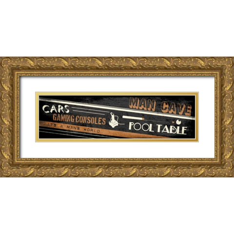 Mancave B Gold Ornate Wood Framed Art Print with Double Matting by Rodriquez Jr, Enrique