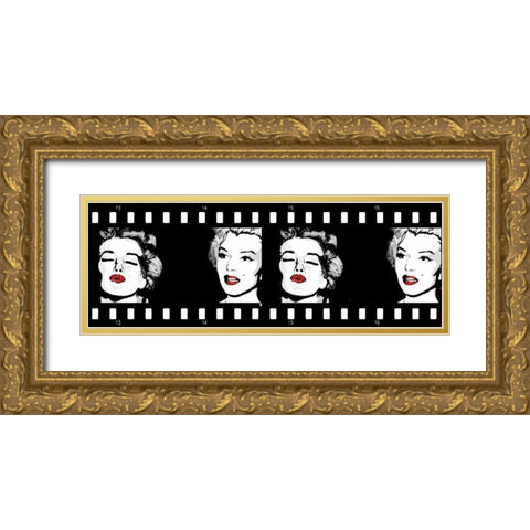 Monroe Strip 3 Gold Ornate Wood Framed Art Print with Double Matting by Rodriquez Jr, Enrique