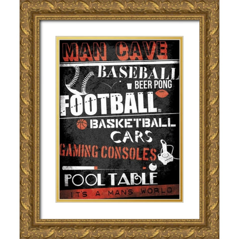 ManCave Sports Gold Ornate Wood Framed Art Print with Double Matting by Rodriquez Jr, Enrique