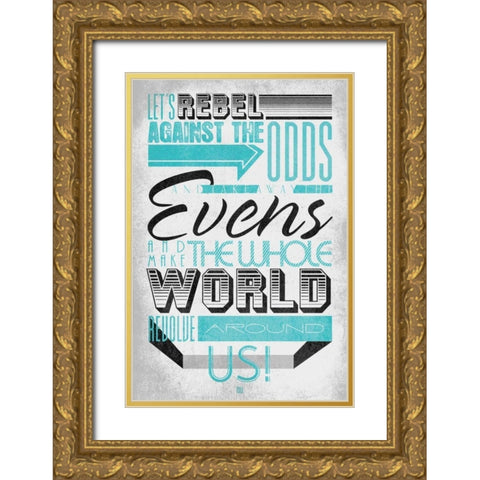 Rebel 3 Gold Ornate Wood Framed Art Print with Double Matting by Rodriquez Jr, Enrique