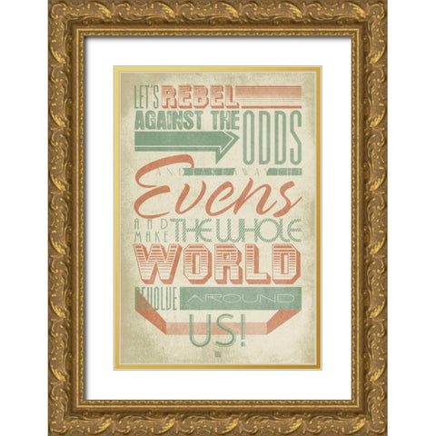 Rebel 4 Gold Ornate Wood Framed Art Print with Double Matting by Rodriquez Jr, Enrique