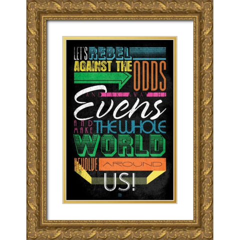 Rebel 5 Gold Ornate Wood Framed Art Print with Double Matting by Rodriquez Jr, Enrique