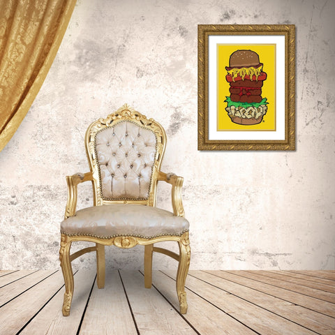 Food Is Good Gold Ornate Wood Framed Art Print with Double Matting by Rodriquez Jr, Enrique