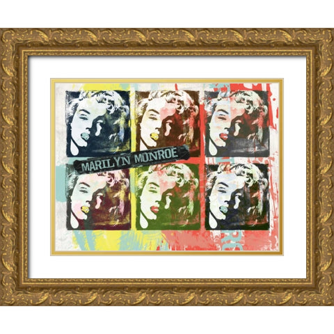 Monroe Painted B Gold Ornate Wood Framed Art Print with Double Matting by Rodriquez Jr, Enrique