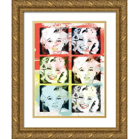 Monroe Painted D Gold Ornate Wood Framed Art Print with Double Matting by Rodriquez Jr, Enrique