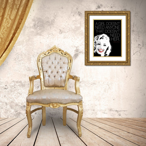Monroe No Need Gold Ornate Wood Framed Art Print with Double Matting by Rodriquez Jr, Enrique