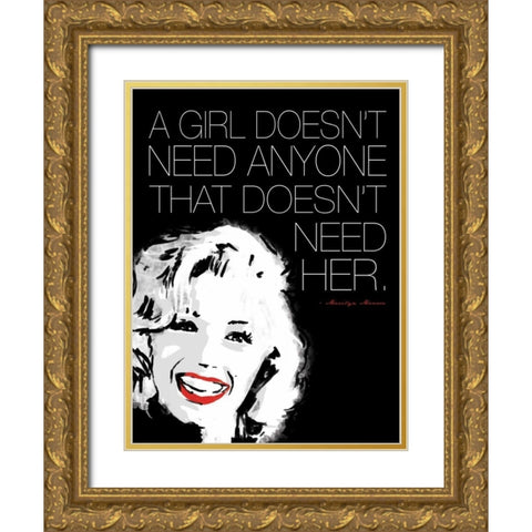 Monroe No Need Gold Ornate Wood Framed Art Print with Double Matting by Rodriquez Jr, Enrique