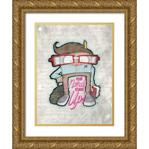 Real Nerds Gold Ornate Wood Framed Art Print with Double Matting by Rodriquez Jr, Enrique