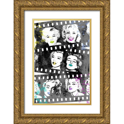 Monroe Strip 5 Gold Ornate Wood Framed Art Print with Double Matting by Rodriquez Jr, Enrique
