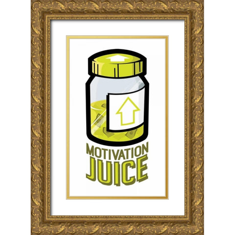 Motivation Juice Gold Ornate Wood Framed Art Print with Double Matting by Rodriquez Jr, Enrique