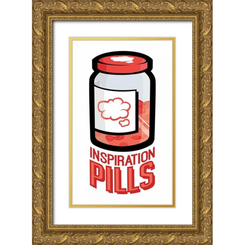 Inspiration Pills Gold Ornate Wood Framed Art Print with Double Matting by Rodriquez Jr, Enrique